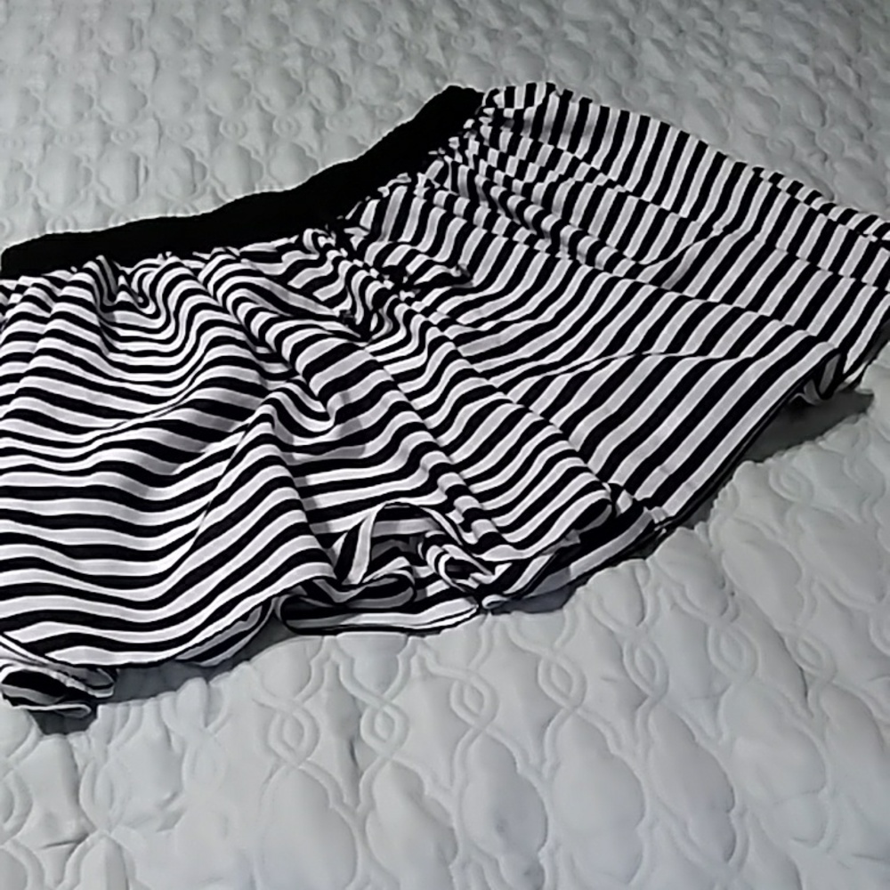 Torrid Black and White Stripes Flouncy Shorts